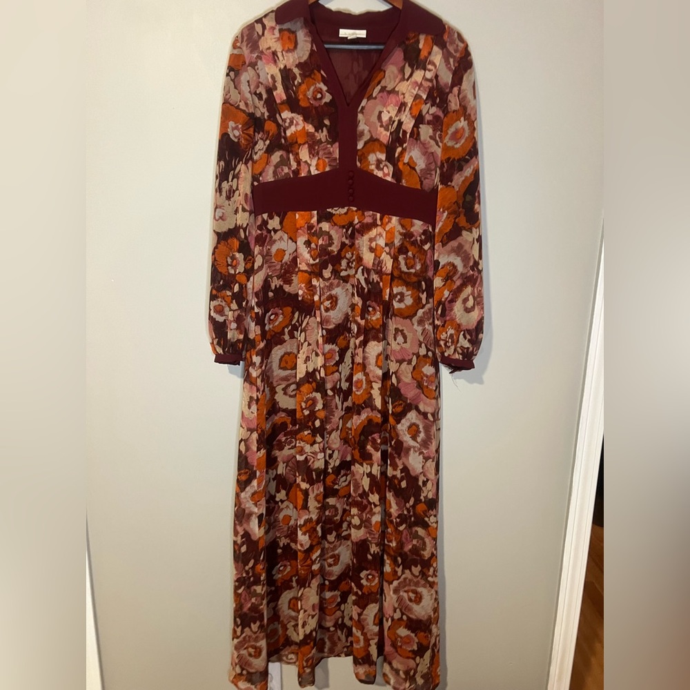 Hinge Floral Burgundy dress